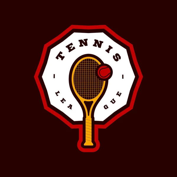 Logotype Typographie Sportive Professionnelle Moderne Vecteur Tennis Dans Style Rétro — Image vectorielle