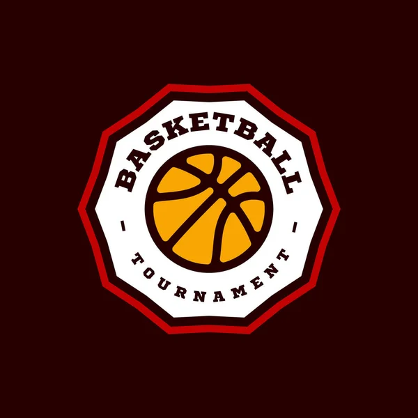 Современная Профессиональная Типография Баскетбольного Спорта Стиле Ретро Векторная Эмблема Дизайн — стоковый вектор