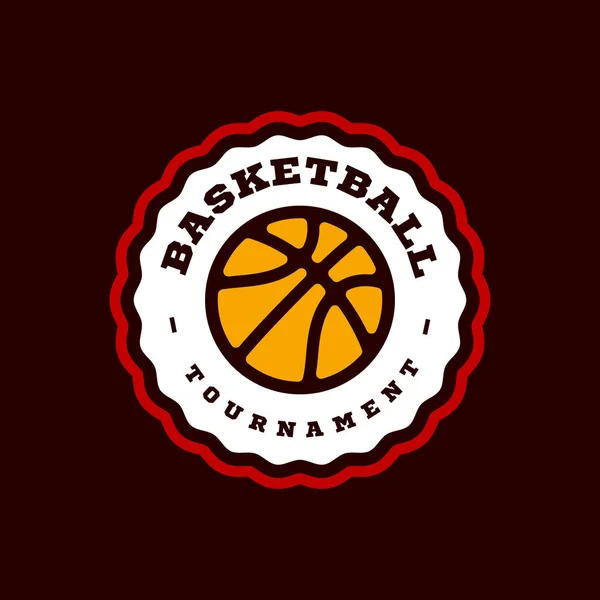 Сучасна Професійна Типографія Баскетбол Спорт Ретро Стиль Вектор Емблема Дизайн — стоковий вектор