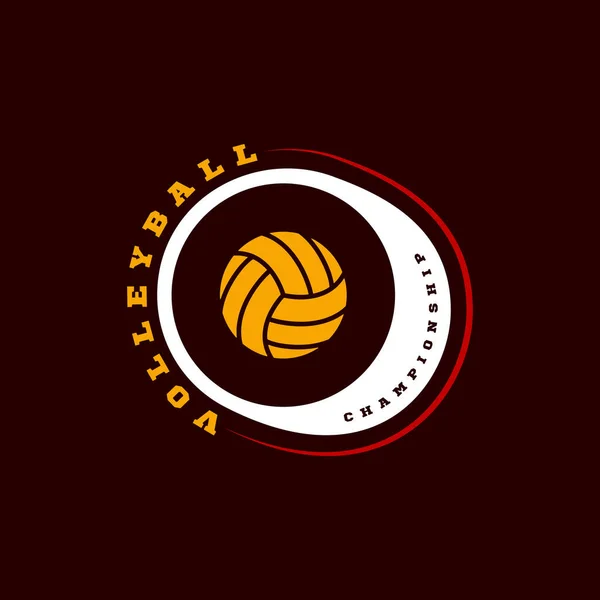 Logo Vettoriale Pallavolo Moderna Tipografia Professionale Sport Stile Retrò Emblema — Vettoriale Stock