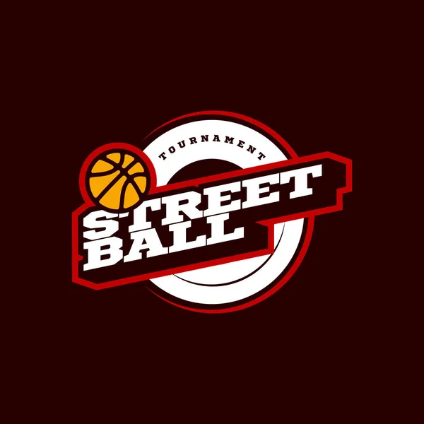 Streetball Modern Professional Sport Typography Logotype Retro Style Vector Design — Stock Vector