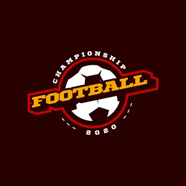 Calcio Calcio Sport Professionistico Moderno Tipografia Stile Retrò Emblema Design — Vettoriale Stock