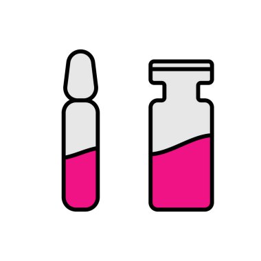 Ampul simgesi. Vial aşı antikor serum virüs kimyasal tıp