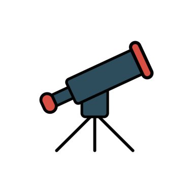 Beyaz arkaplanda teleskop simgesi. Vektör illüstrasyonu.