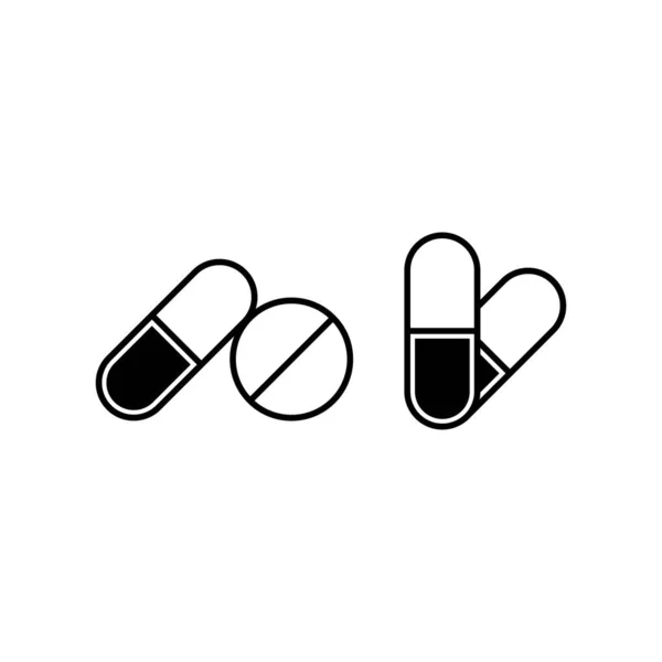 Pills Icon Flat Illustration Isolated Vector Sign Symbol — Stock Vector