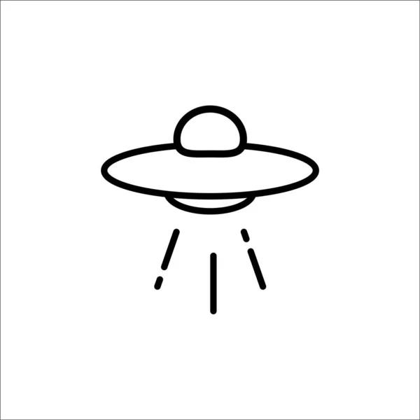 Ufo Icono Nave Espacial Estilo Línea Ilustración Espacial Con Ovni — Vector de stock