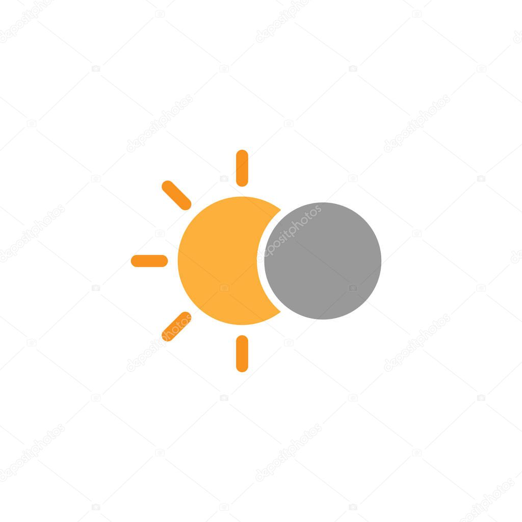 Solar eclipse simple icon on white background. Vector illustration.