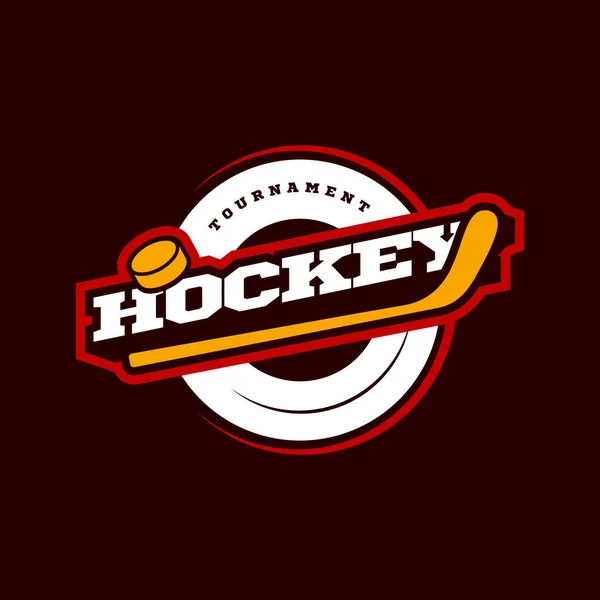 Logo Deportivo Hockey Moderno Campeonato Hockey Deportivo Profesional Torneo Tipografía — Vector de stock