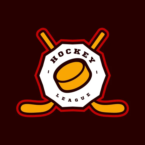 Logo Sportivo Dell Hockey Moderno Campionato Professionistico Hockey Sportivo Torneo — Vettoriale Stock