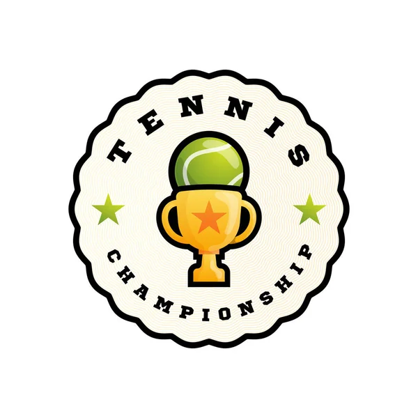 Tennis Forme Abstraite Logo Vectoriel Typographie Professionnelle Moderne Sport Rétro — Image vectorielle