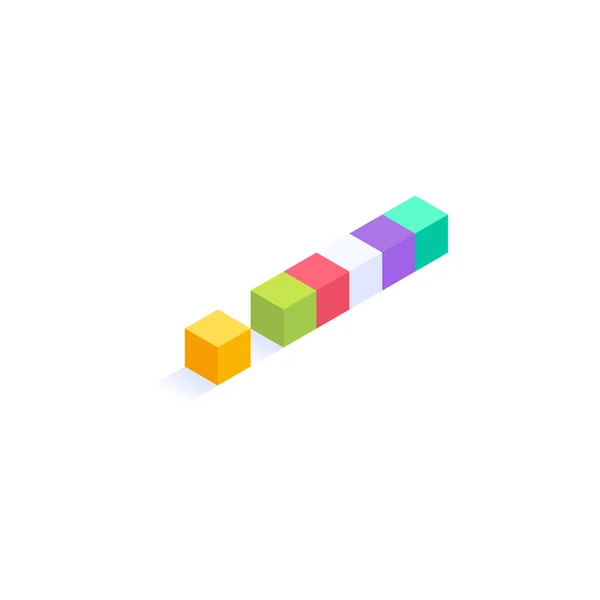 Point Exclamation Cubes Colorés Isometric Conception Illustration Vectorielle Lettre Tridimensionnelle — Image vectorielle