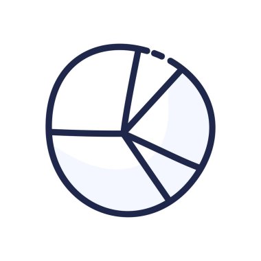 Basit bir pasta grafiği. Çizgi film el çizimi vektör illüstrasyon ögesi