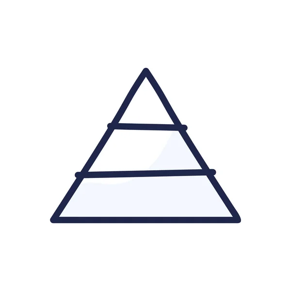 Εικόνα Διανυσματικής Γραμμής Χάρτη Πυραμίδας Που Απομονώνεται Λευκό Φόντο Εικονίδιο — Διανυσματικό Αρχείο