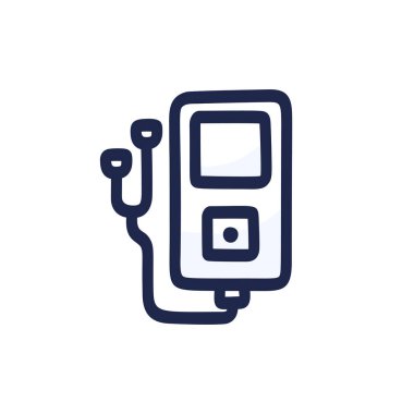 Müzik çaların ikonu karikatür tarzında elle çizilmiştir. Müzik çaların vektör simgesi