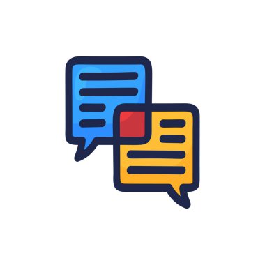 El Çizimi İki Konuşma Balonu. Vektör Resimleri Beyaz Arkaplanda İzole Edildi.