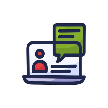 Sohbet içerikli çizgi roman karalaması. El çizimi vektör illüstrasyonu