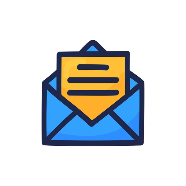 Símbolo Icono Correo Dibujado Mano Para Diseño Del Sitio Web — Vector de stock