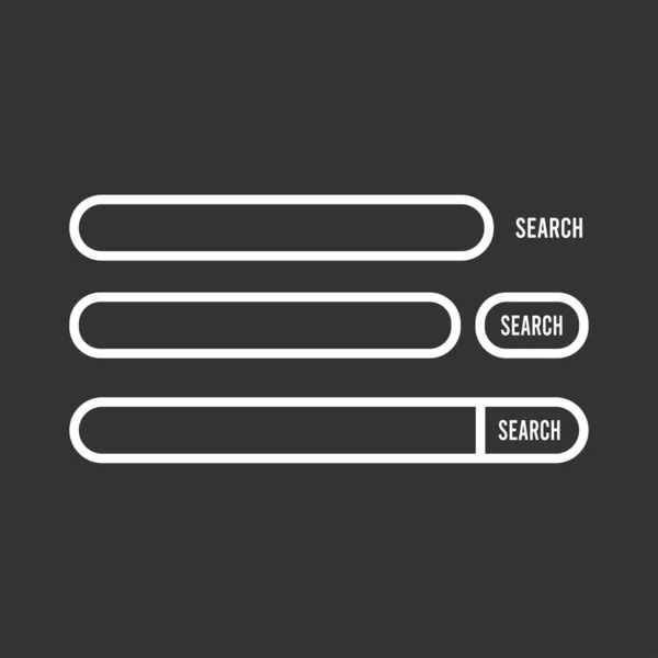 検索バーベクトル要素のデザイン 検索ボックスのセット暗い背景に隔離されたUiテンプレート — ストックベクタ