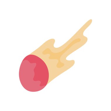 Göktaşı ikonu, uçan, düşen bir asteroidin temsili. El çizimi düşen asteroid.