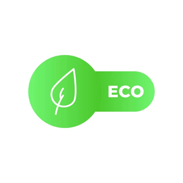 Eco Icon Green Leaf Vector Illustration Isolated — Stock Vector