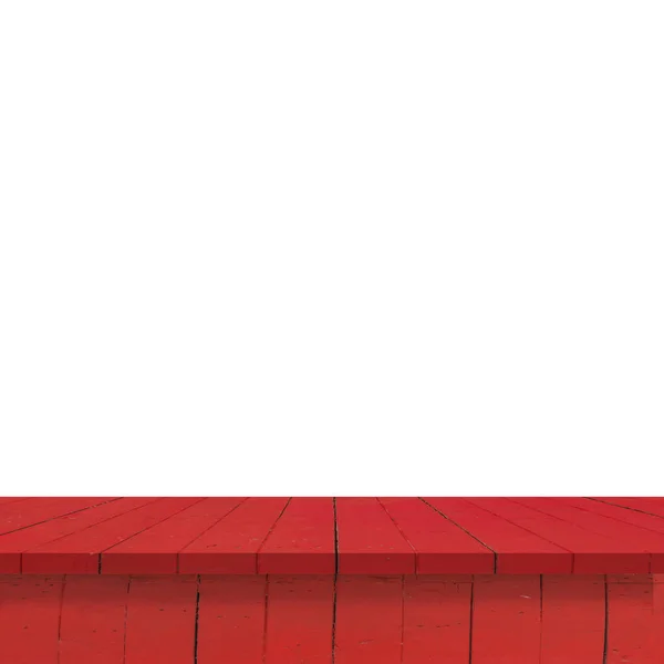 Mensola in legno Tavolo isolato su sfondo bianco — Foto Stock