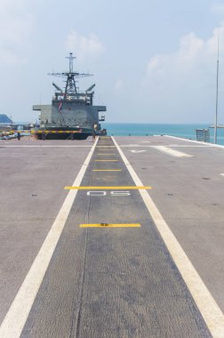Rayong, Tayland-26 Nisan 2017:Htms Chakri Naruebet amiral gemisi 