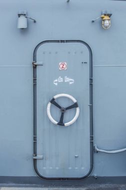 The door on HTMS Chakri Naruebet, Thailand clipart