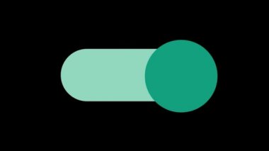 Telefon ve Tablet Ekranlarında Aç ve Kapat düğmesini aç. Siyah Arkaplanda Düğmeyi Aç / Kapat. Döngü Canlandırması.