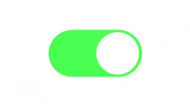 Telefon ve Tablet Ekranlarında Aç ve Kapat düğmesini aç. Beyaz Arkaplanda Düğmeyi Aç / Kapat. Döngü Canlandırması 