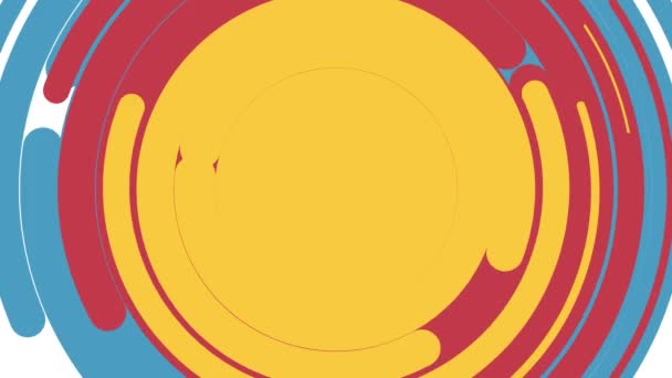 Les lignes multicolores abstraites se déplacent en cercle sur un fond transparent. Animation 4k 