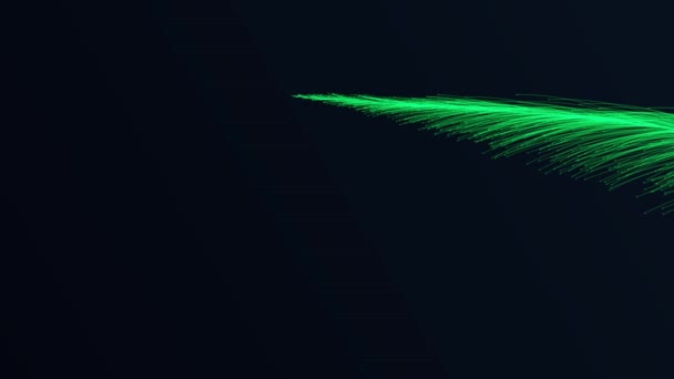 Animação Abstrata Raios Verdes Cai Sobre Fundo Escuro Animação Loop — Vídeo de Stock
