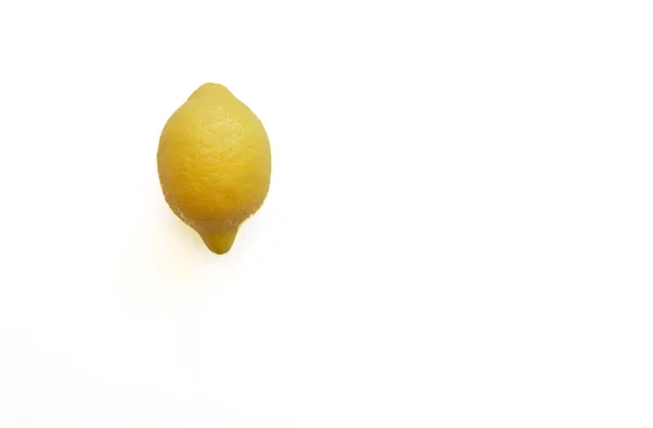 Hela Citron Frukt Sur Gul Isolerad Vit Bakgrund — Stockfoto