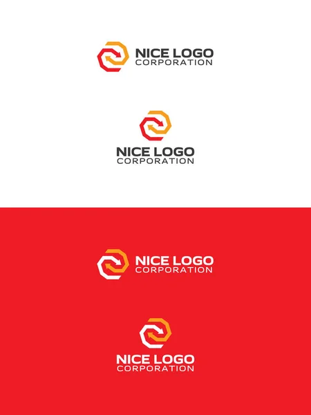 Стрелки логотип, красный и желтый цвет — стоковый вектор