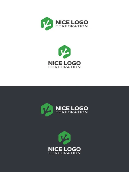 Yeşil uzaylı logosu — Stok Vektör
