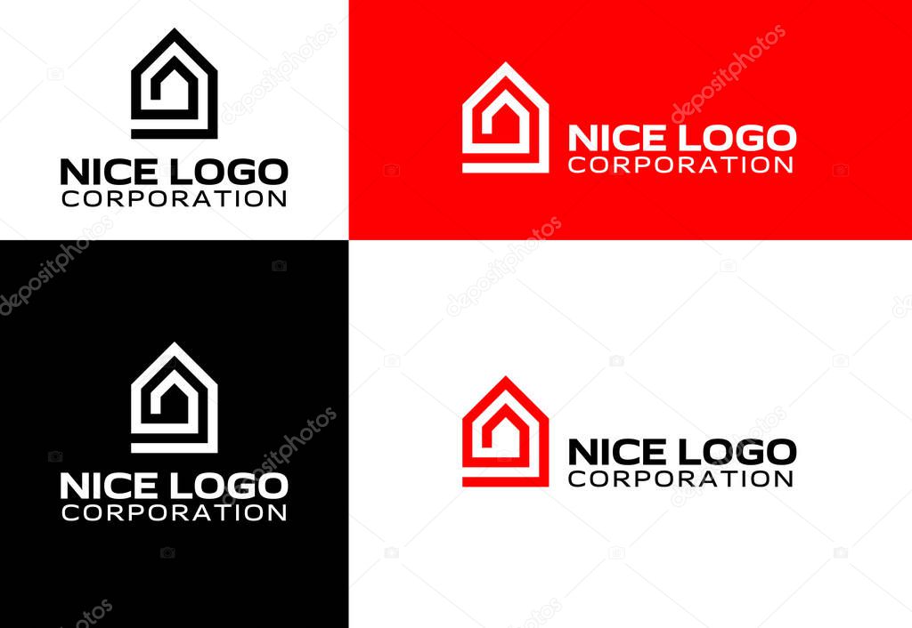 Logo house and real estate, creative and modern template