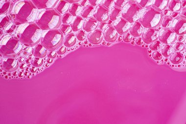 Yatay, büyüleyici pembe baloncuklu arka plan. Yumuşak pastel renklerde soyut resim