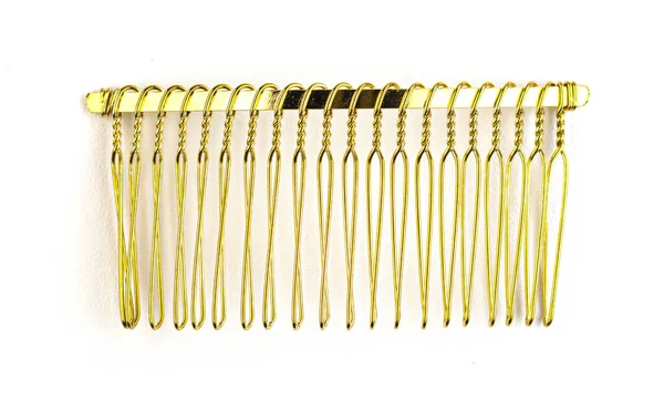 Beautiful Gold Hairpins Stars Various Hair Decorations Isolated White Background — Stock Photo, Image