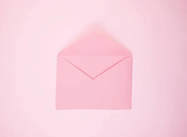 Pink Envelope Soft Pink Background Background Women Holidays Valentine Day — Stock Photo, Image