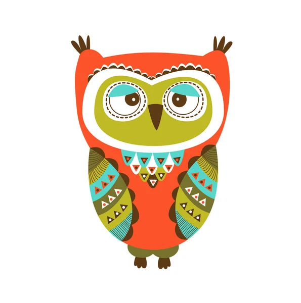 Cute Colorful Owl — Stock Vector