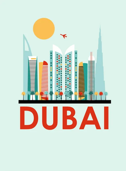 Καρτ ποστάλ της πόλης Ντουμπάι — Διανυσματικό Αρχείο