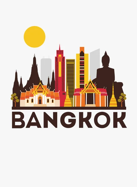 Bangkok stad briefkaart — Stockvector