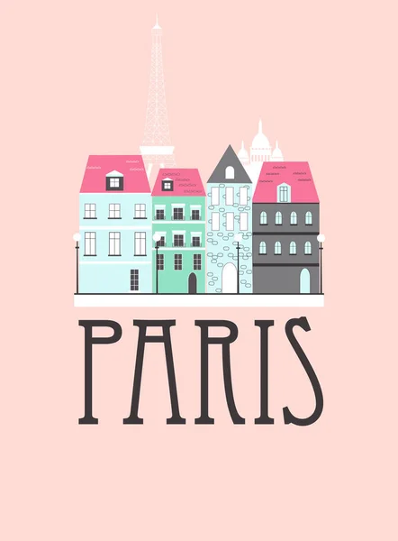 Pariser Stadtpostkarte — Stockvektor