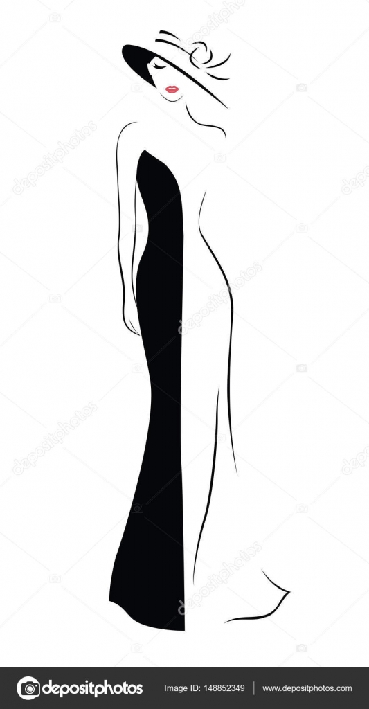 Vestido largo dibujo imágenes de stock de arte vectorial | Depositphotos Vestido largo dibujo imágenes de stock de arte vectorial | Depositphotos