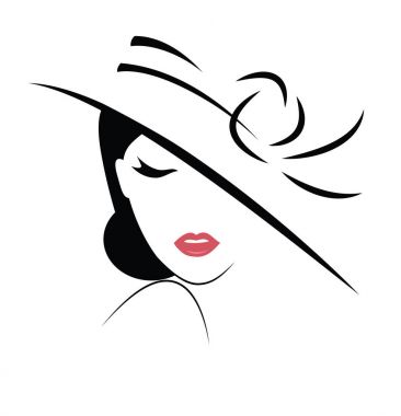 avatar of young woman face in hat  clipart