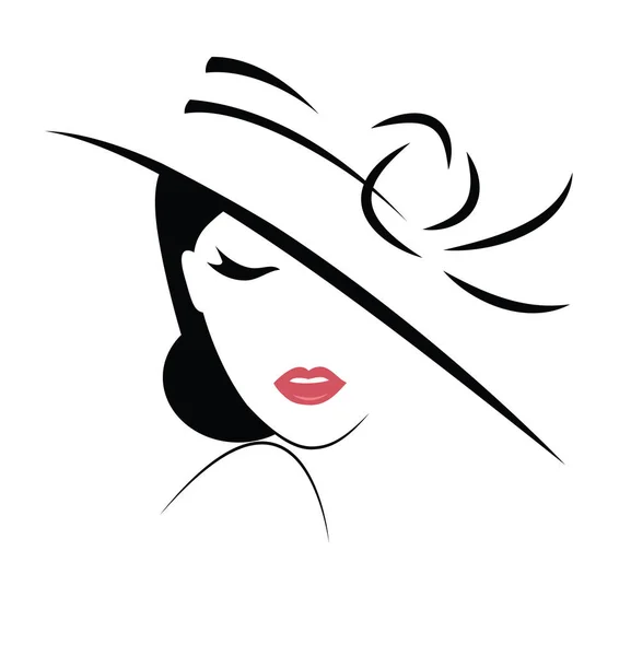 Avatar of young woman face in hat — Stock Vector