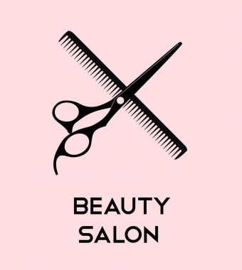 Haircut Icon with Scissors clipart