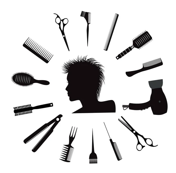 Hairdressing equipment icons — Stock Vector