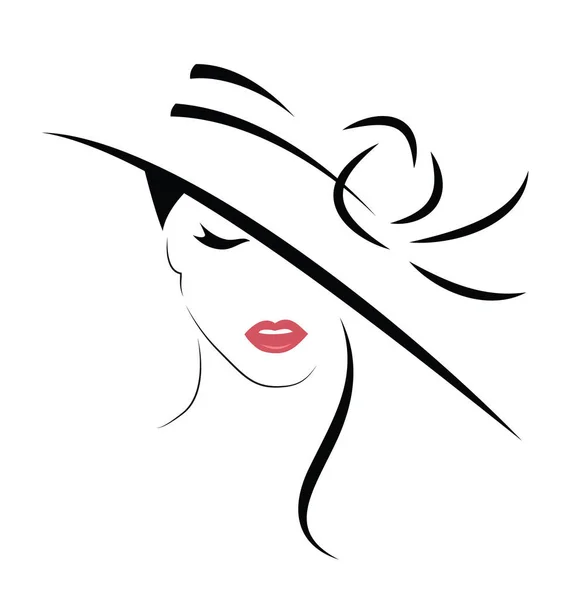 Jeune femme avec chapeau — Image vectorielle