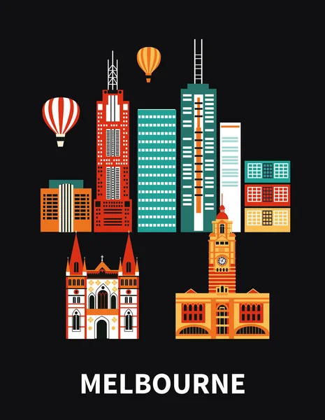 Símbolos de Melbourne ciudad — Vector de stock