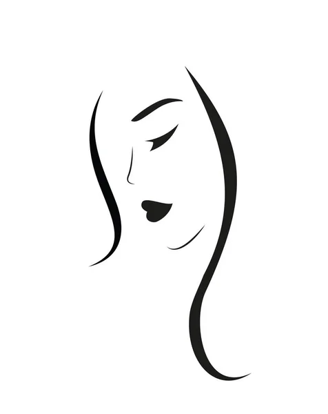 Jeune femme aux cheveux longs — Image vectorielle